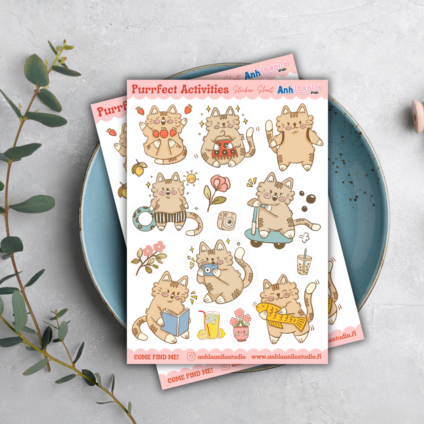 Purrfect Activities Sticker Sheet