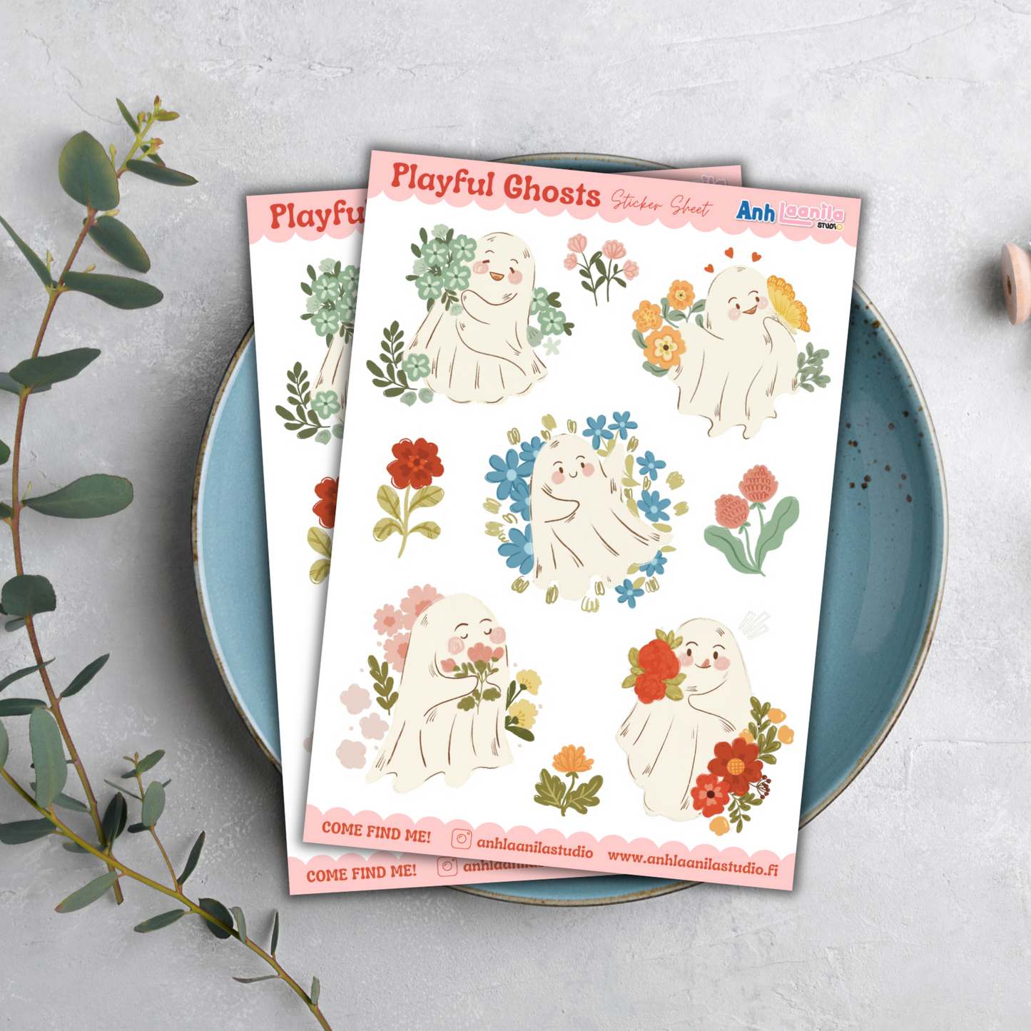 Playful Ghosts Sticker Sheet