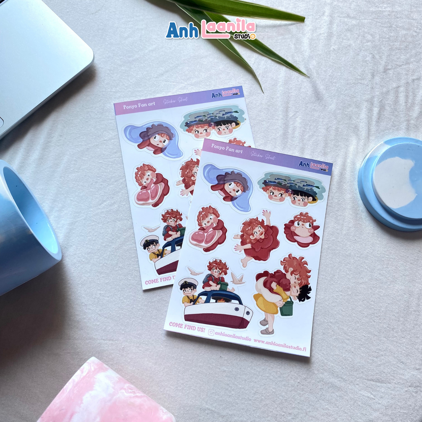 Ponyo Fan Art Sticker Sheet