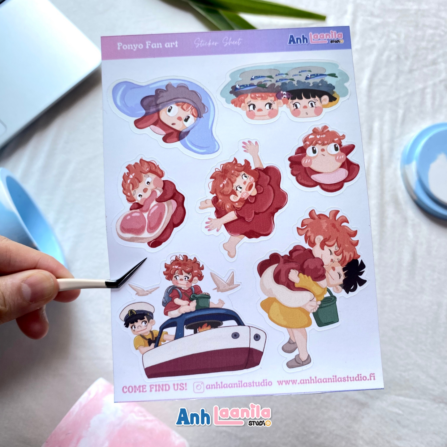 Ponyo Fan Art Sticker Sheet
