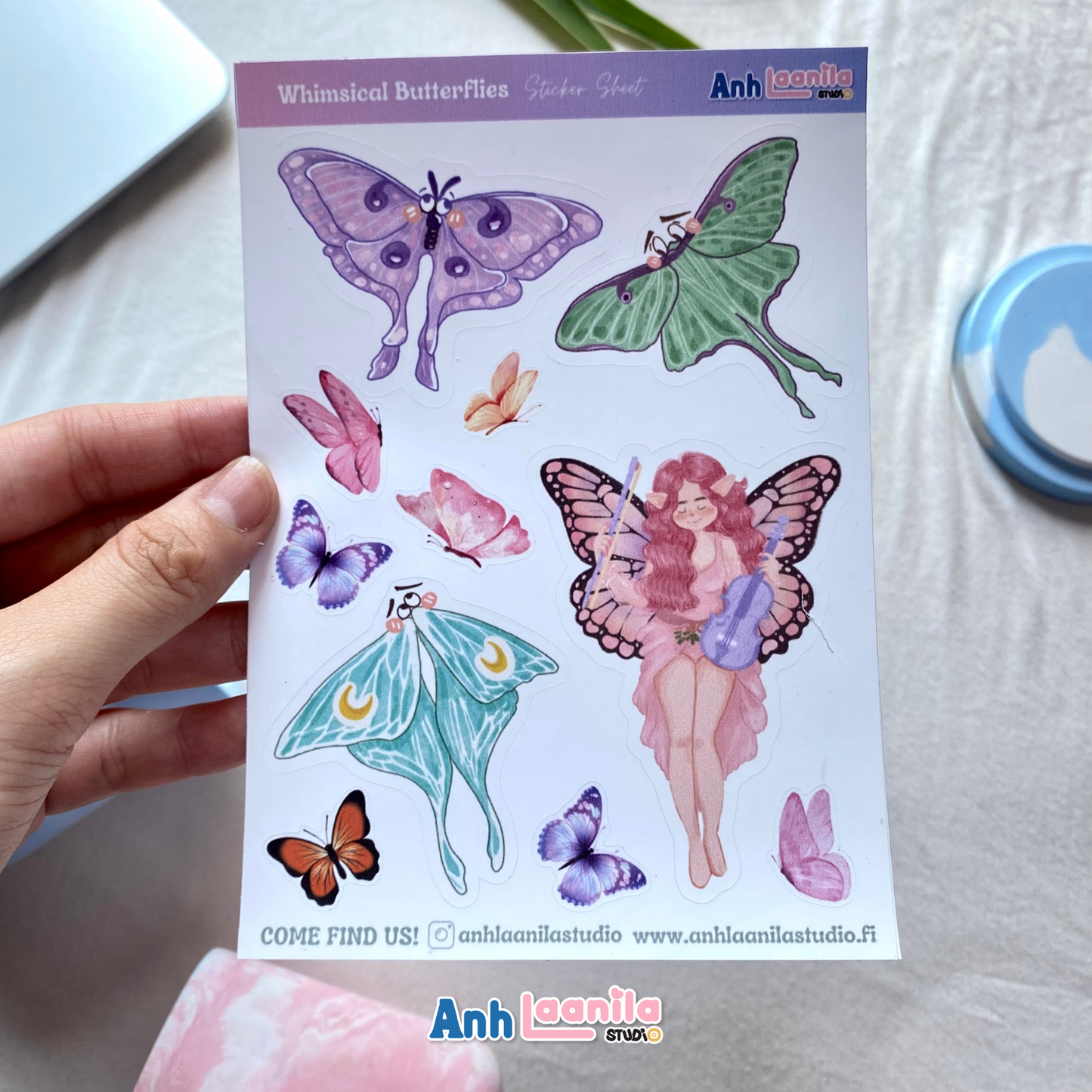 Whimsical Butterflies Sticker Sheet