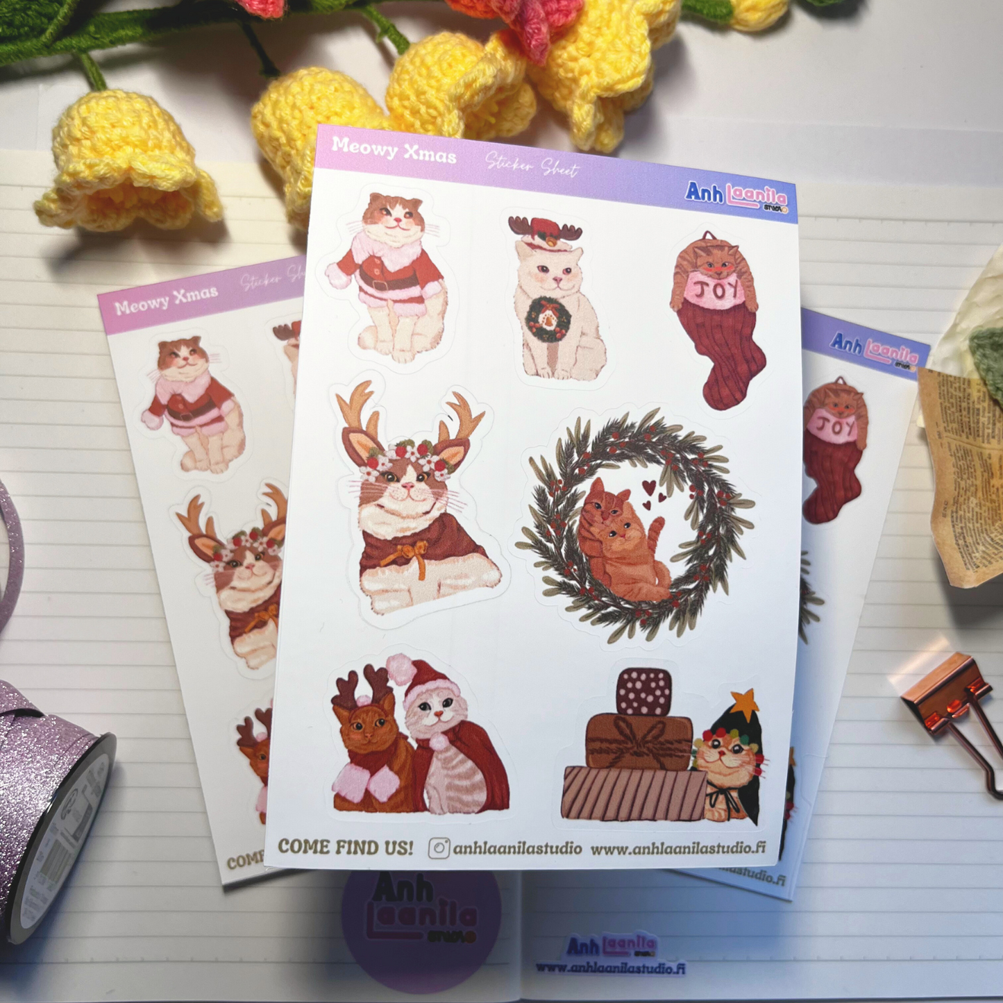 Meowy Christmas Sticker Sheet