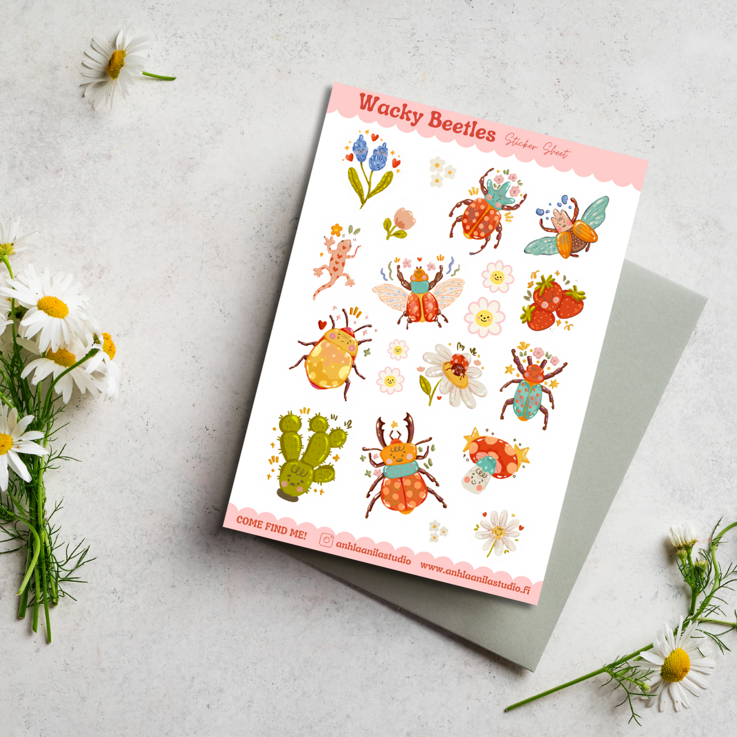 Wacky Beetles Sticker Sheet