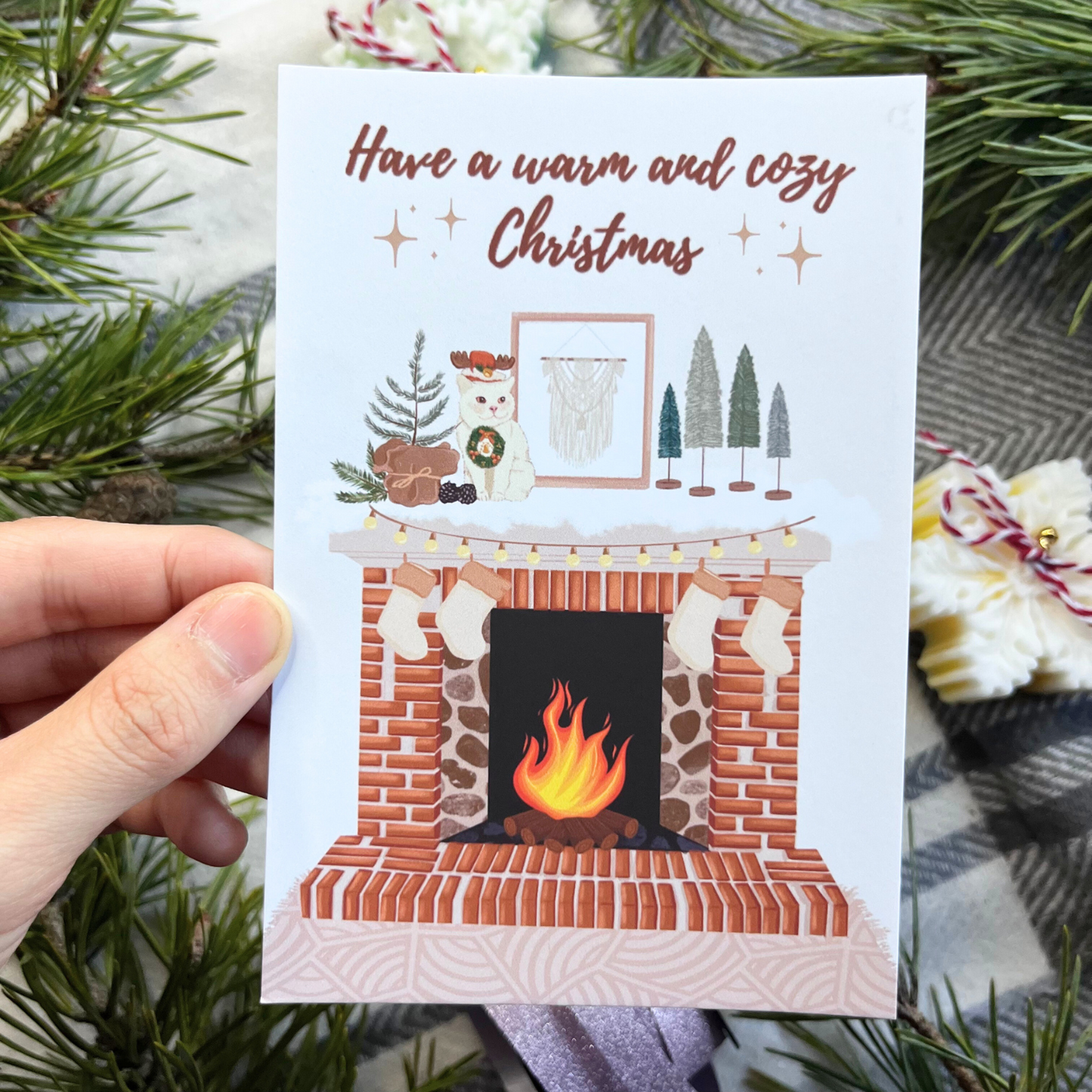 Have A Warm and Cozy Christmas Postcard