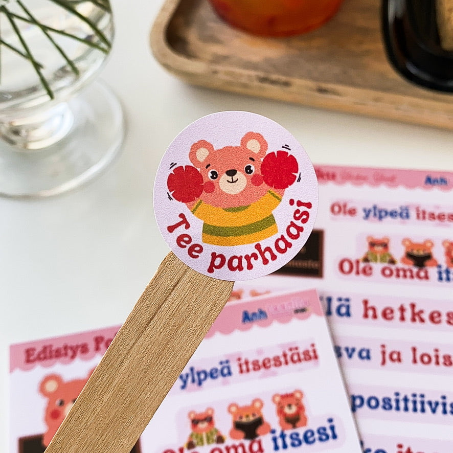 Edistys Polku Bear Sticker Sheet