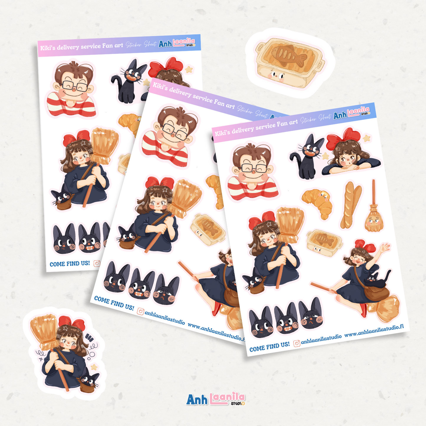 Kiki's Delivery Service Fan Art Sticker Sheet