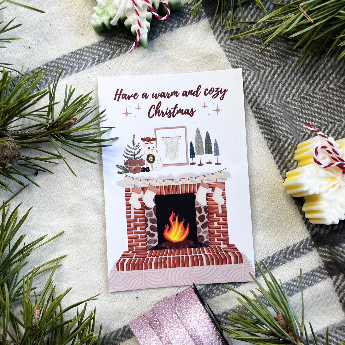 Have A Warm and Cozy Christmas Postcard