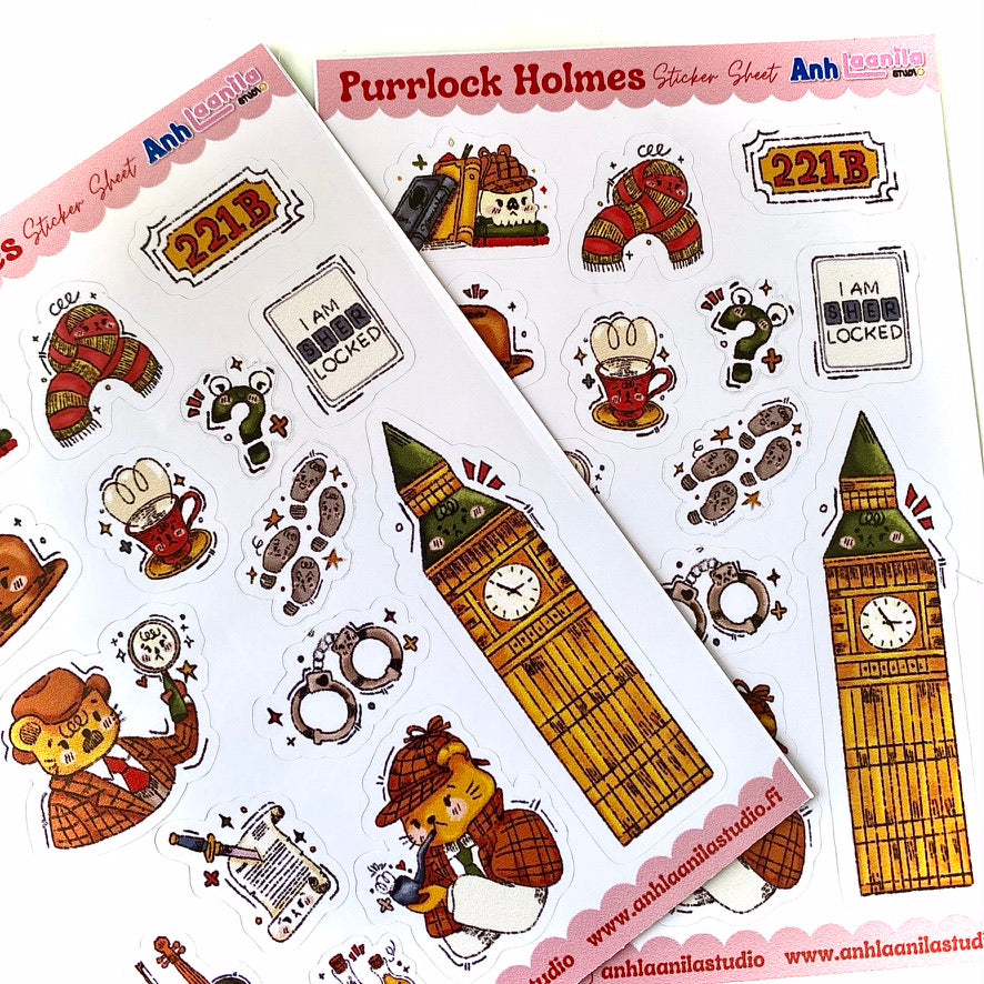 Purrlock Holmes Sticker Sheet