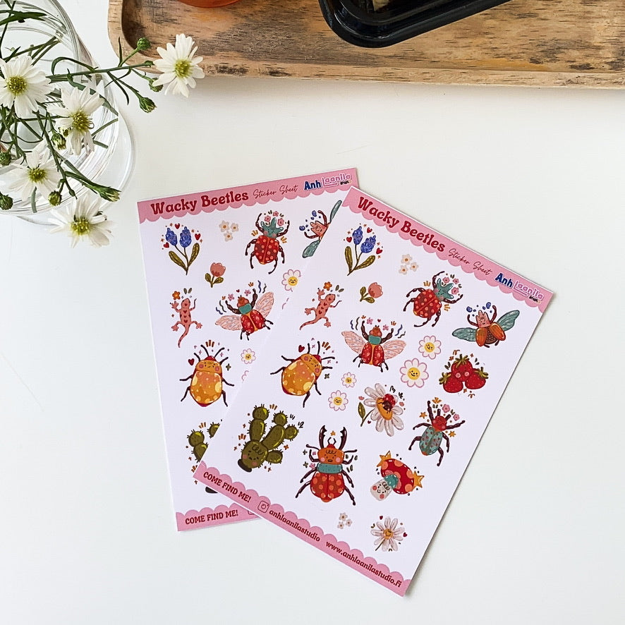 Wacky Beetles Sticker Sheet