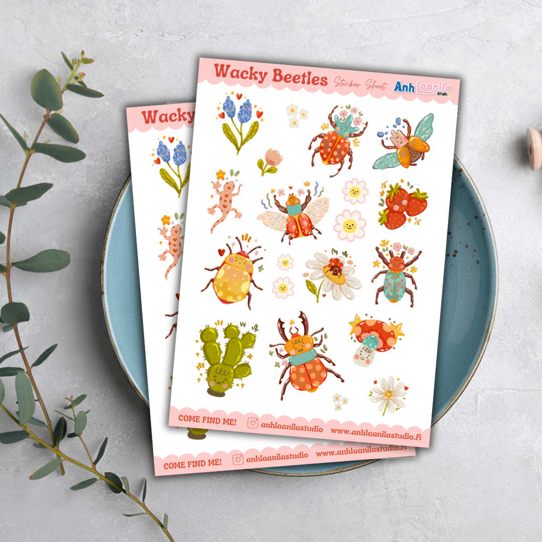 Wacky Beetles Sticker Sheet