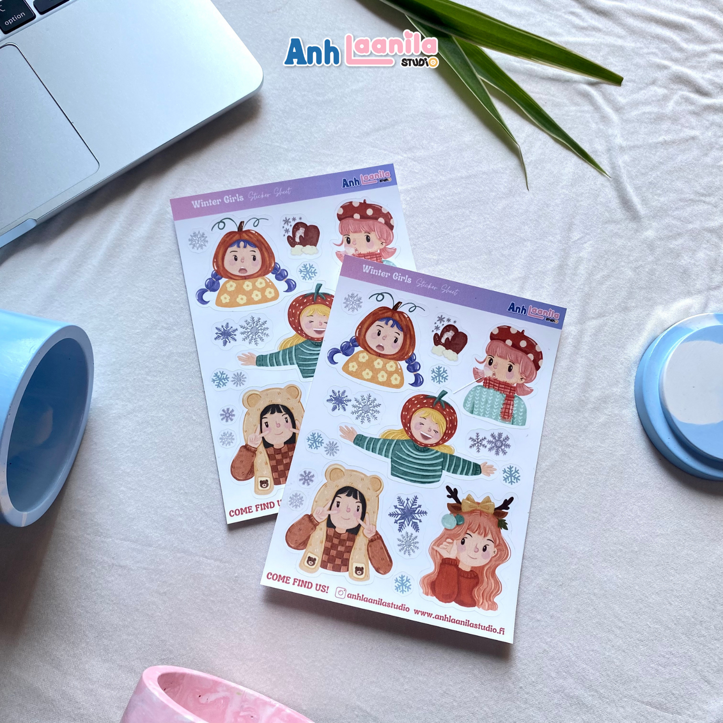 Winter Girlss Sticker Sheet