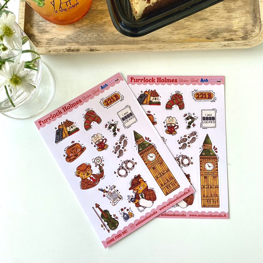Purrlock Holmes Sticker Sheet