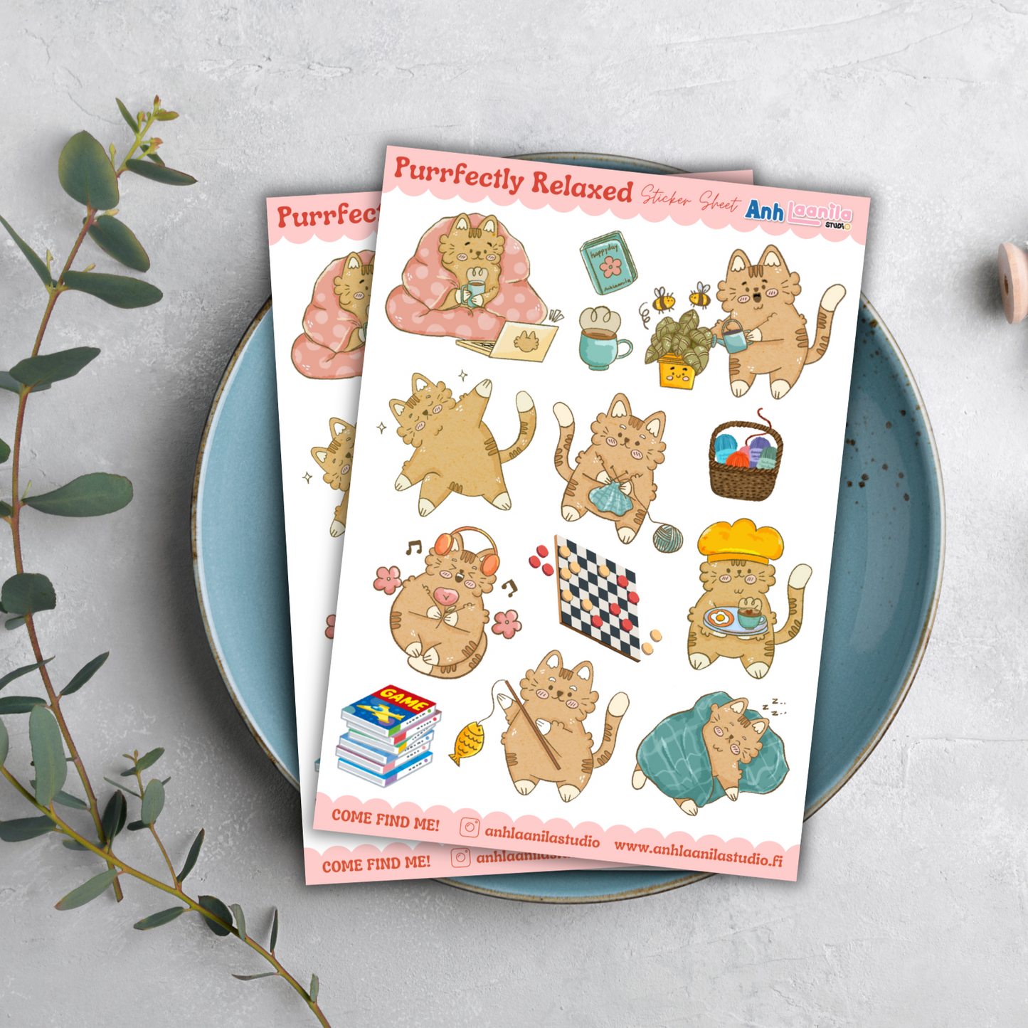 Purrfectly Relaxed Sticker Sheet