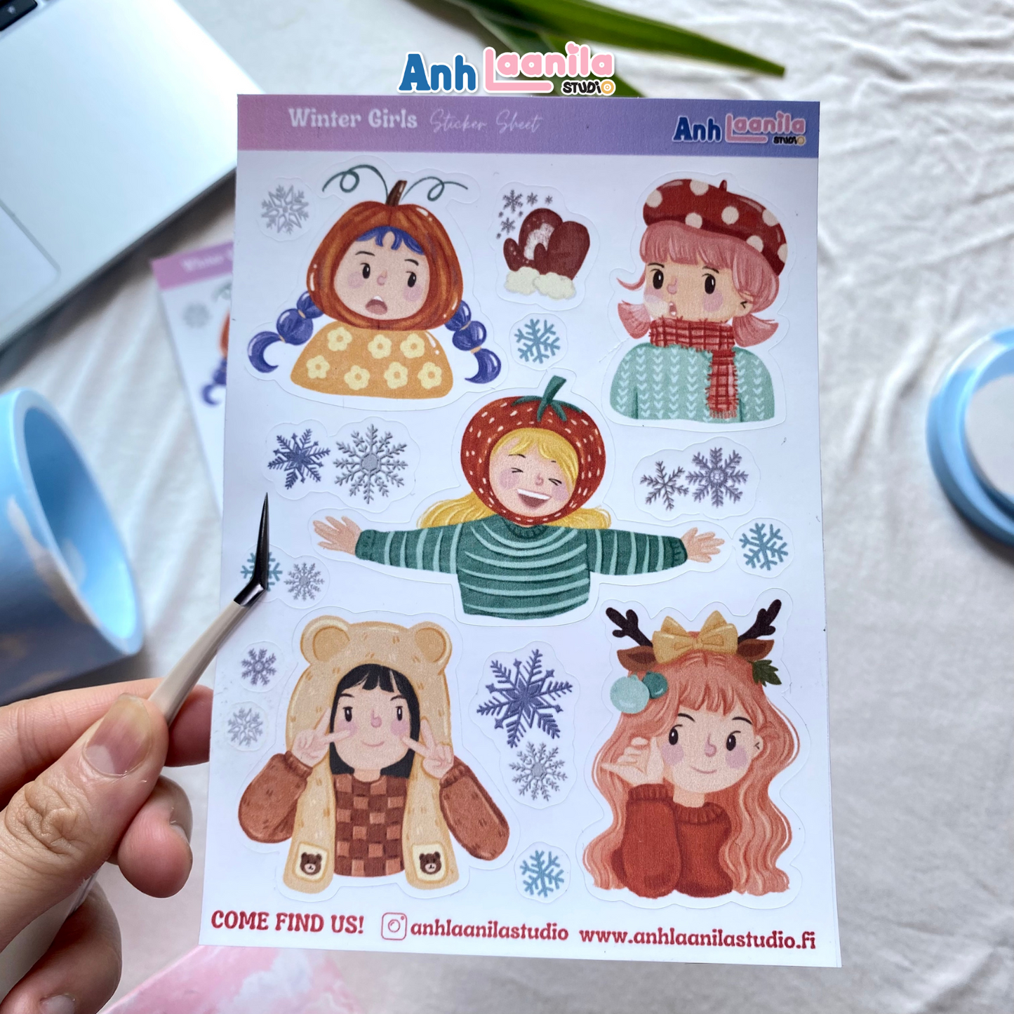 Winter Girlss Sticker Sheet