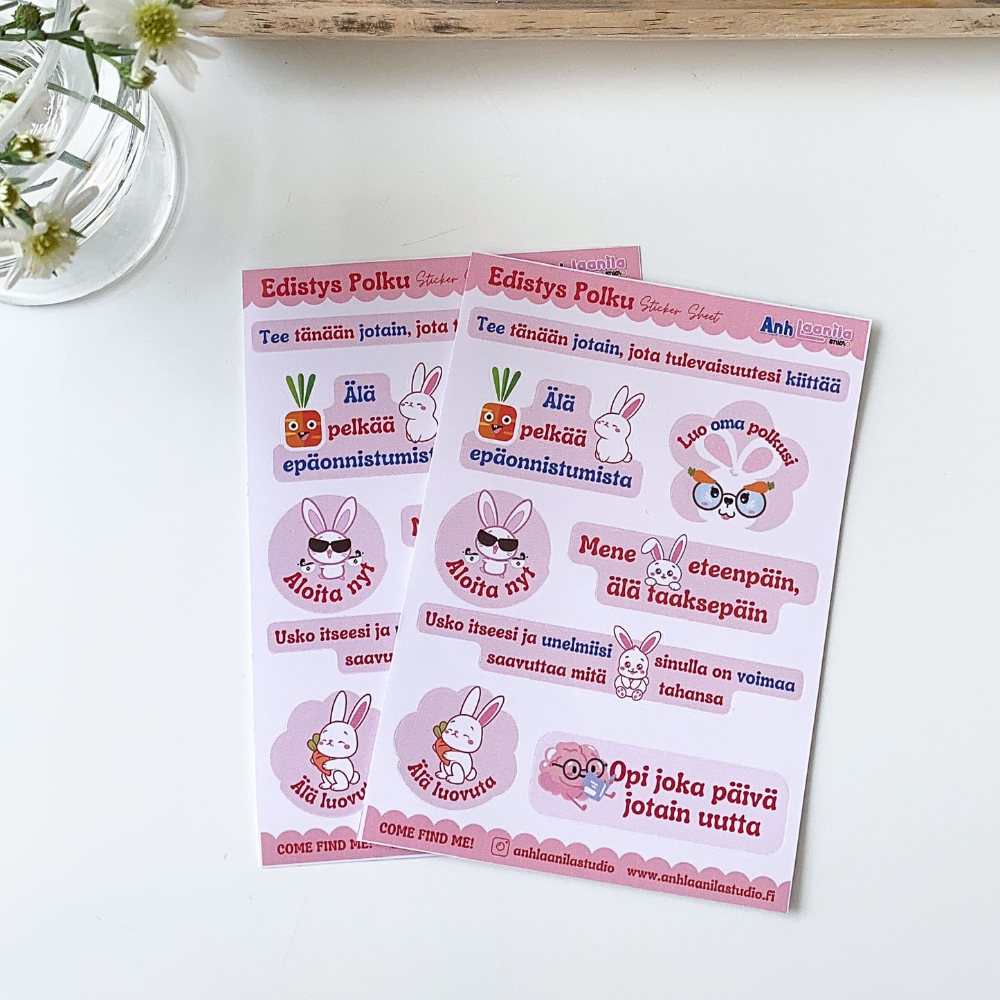 Edistys Polku Bunny Sticker Sheet
