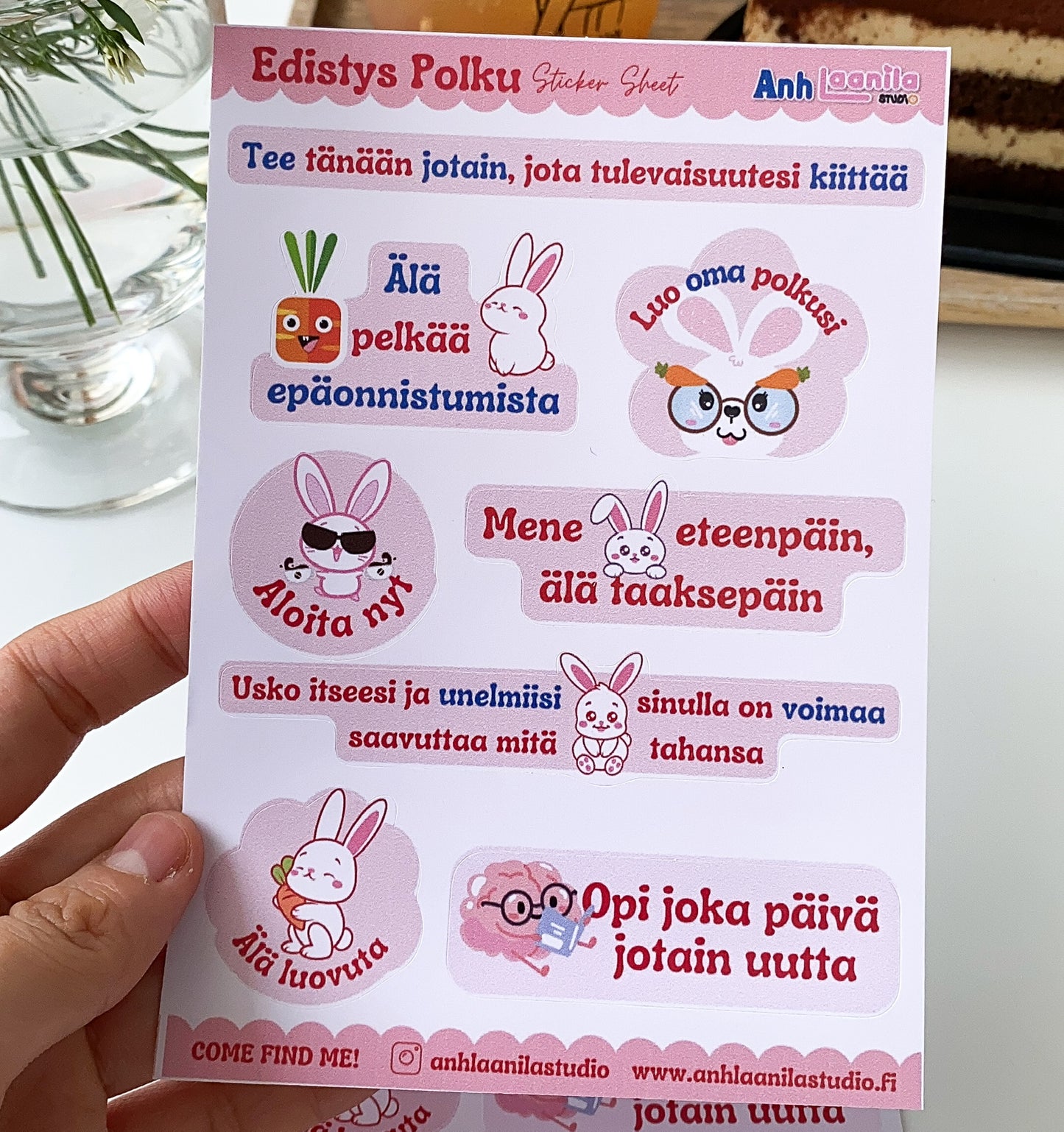 Edistys Polku Bunny Sticker Sheet