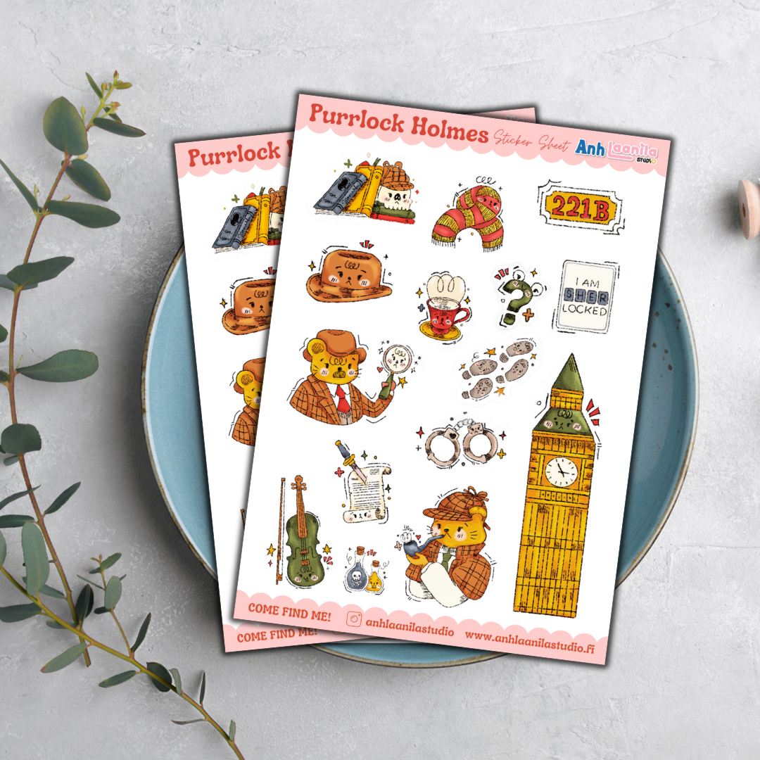 Purrlock Holmes Sticker Sheet