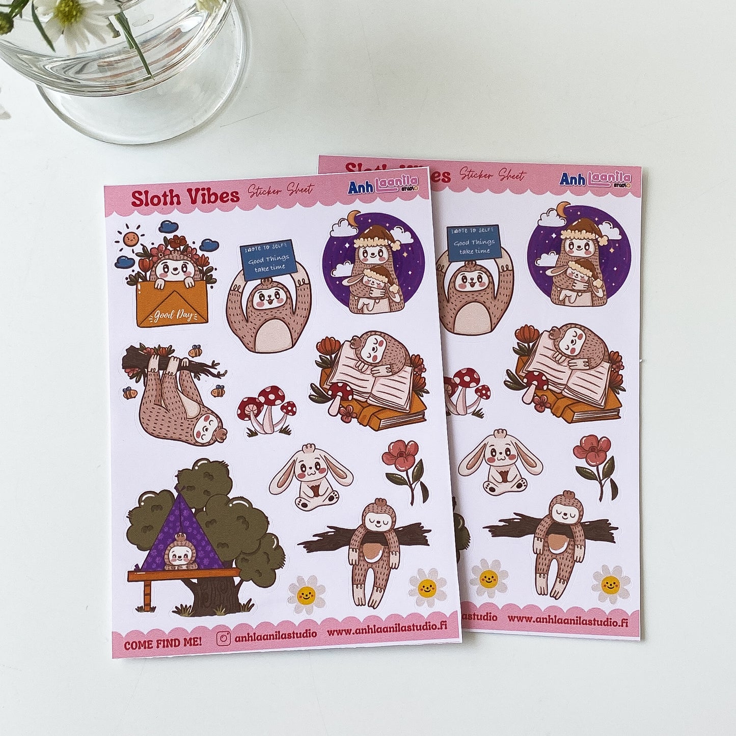 Sloth Vibes Sticker Sheet