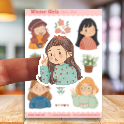 Winter Girls Sticker Sheet