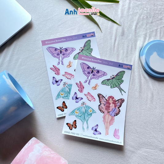 Whimsical Butterflies Sticker Sheet
