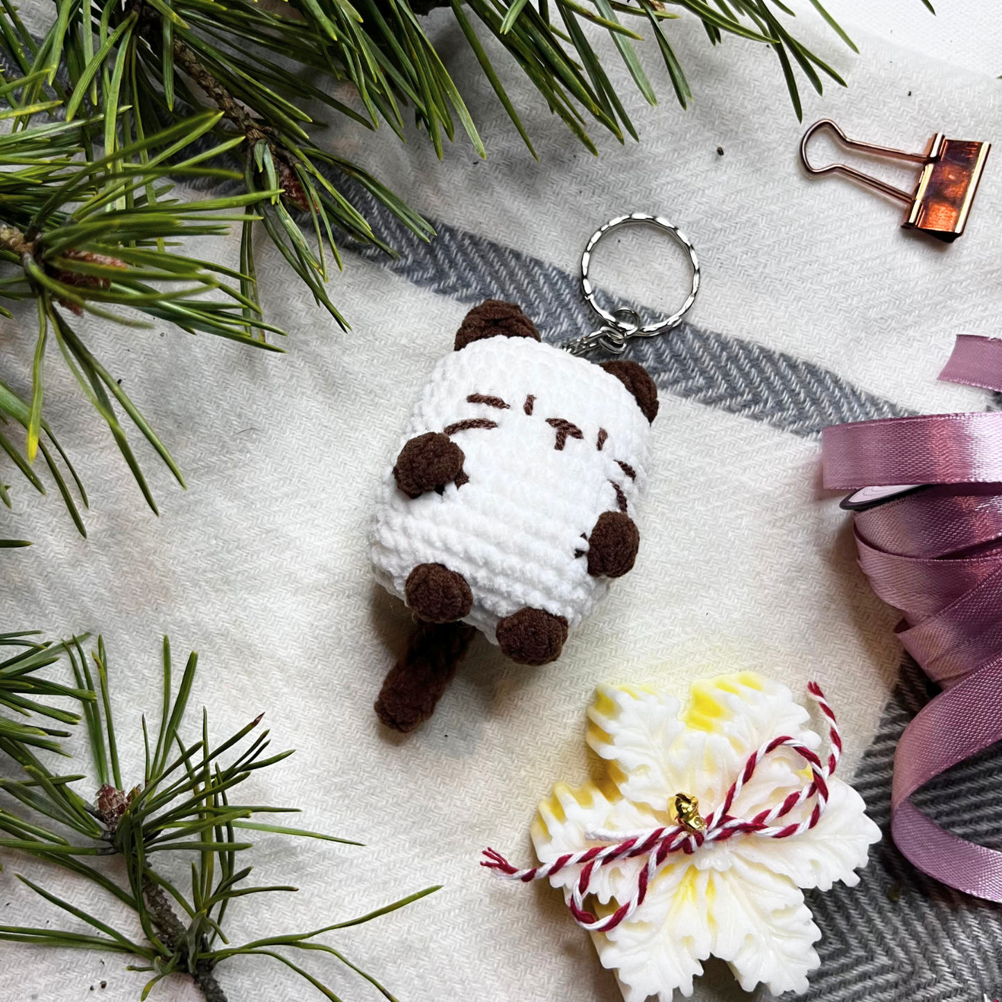 Crochet Cat Keychain