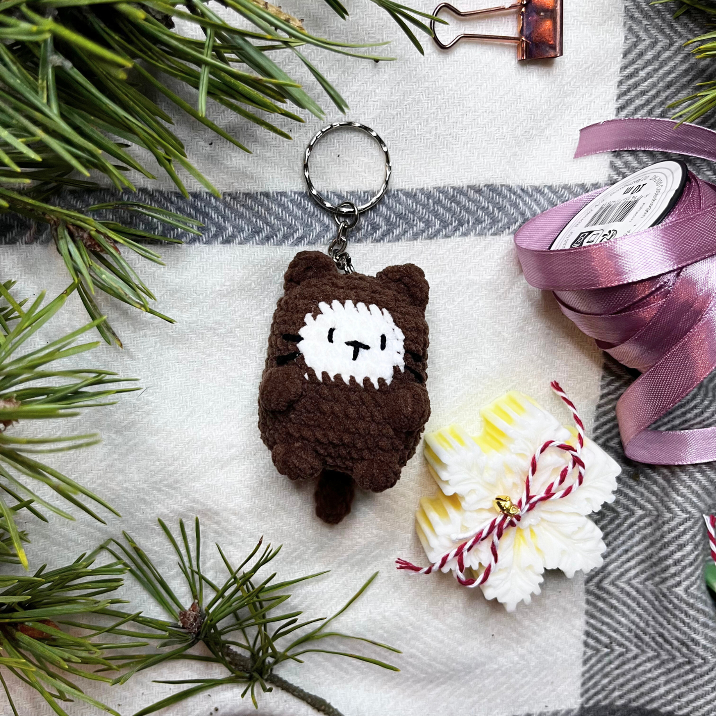 Crochet Cat Keychain