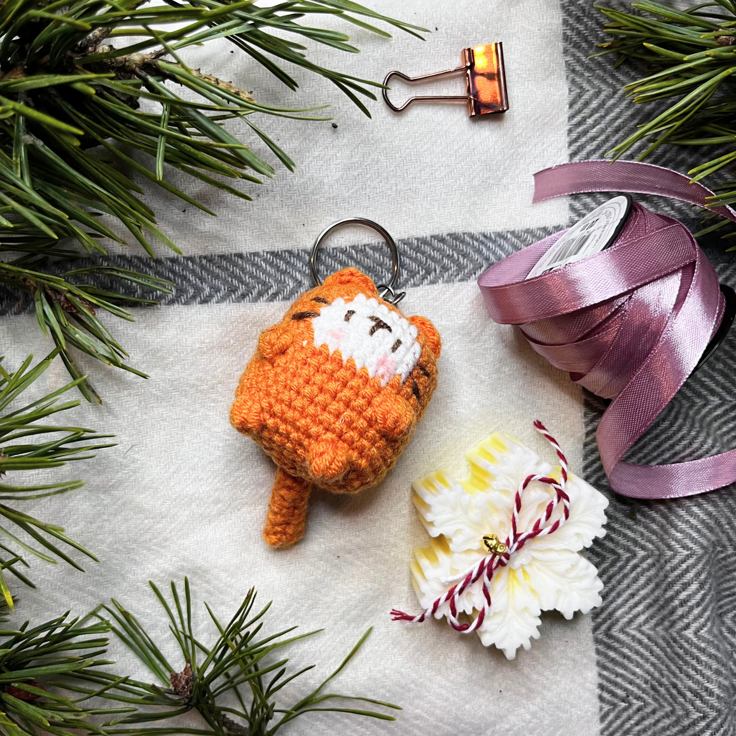 Crochet Cat Keychain