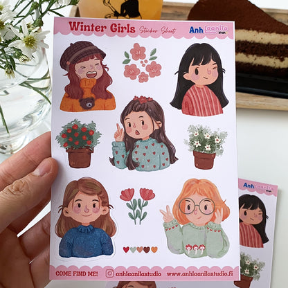 Winter Girls Sticker Sheet